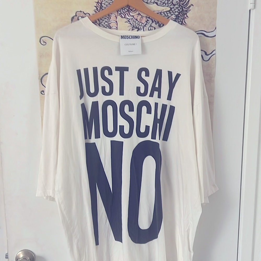 SS17 #JUSTSAYMOSCHI-NO White Cotton Tshirt